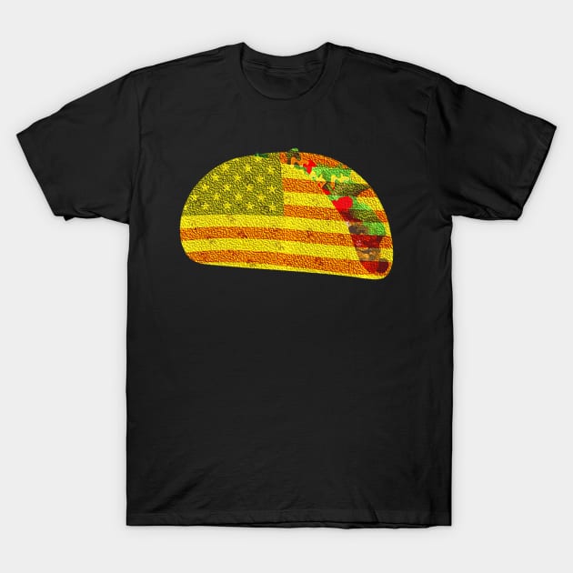 Patriotic Taco Lover USA American Flag Funny 4th of July T-Shirt by CovidStore